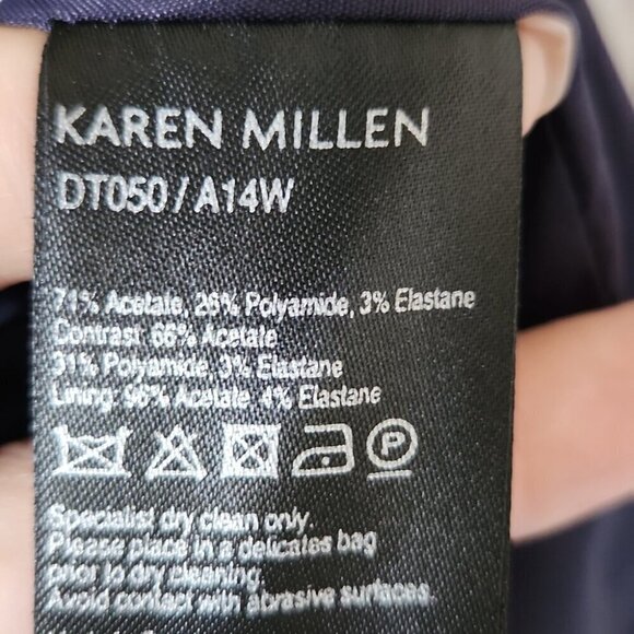 KAREN MILLEN | Blue Abstract Multi Ombre Sheath Dress sz 4 - Picture 7 of 7